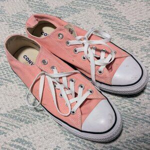 Converse Low Top Sneakers Salmon Pink Size 10- Fair Condition
